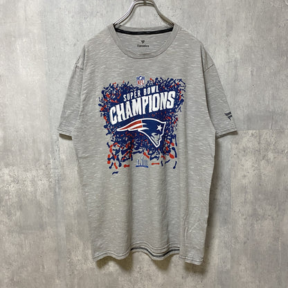 古着 used　Fanatics　ファナティクス　NFL　半袖プリントTシャツ　グレー　レトロ　アメフト　スポーツ　スーパーボウル