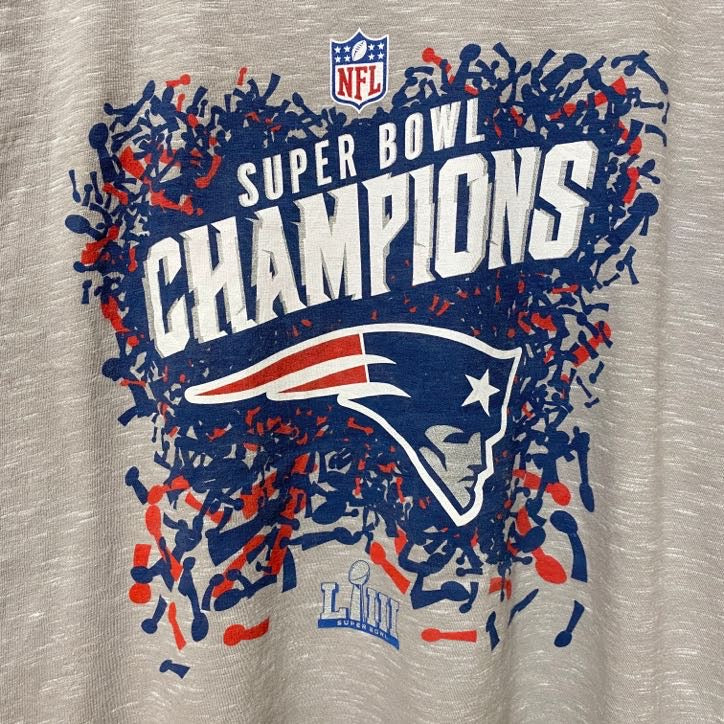 古着 used　Fanatics　ファナティクス　NFL　半袖プリントTシャツ　グレー　レトロ　アメフト　スポーツ　スーパーボウル