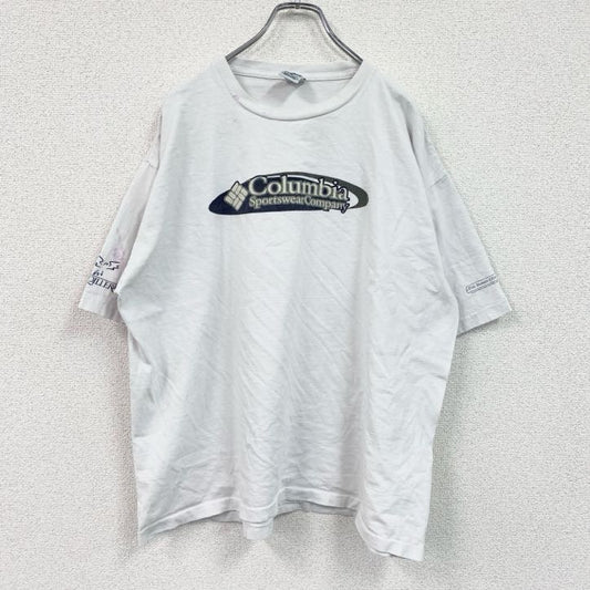 90s　Columbia　コロンビア　半袖プリントTシャツ　ヴィンテージ　白　ホワイト　XLサイズ