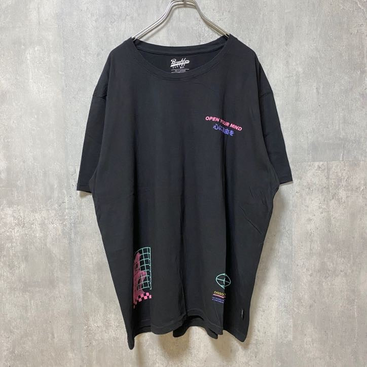 古着 used　Brooklyn Cloth　ブルックリンクロス　半袖プリントTシャツ　ブラック　黒　レトロ　オーバーサイズ