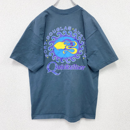 ～00s　Quick silver　クイックシルバー　半袖プリントTシャツ　ヴィンテージ　青　ブルー　Mサイズ