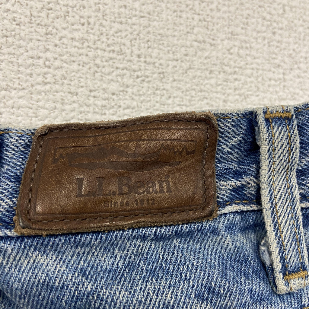 ～00s　L.L.Bean　エルエルビーン　デニムパンツ/ジーンズ　ジップフライ　縦落ち　革パッチ　インディゴ　W34サイズ