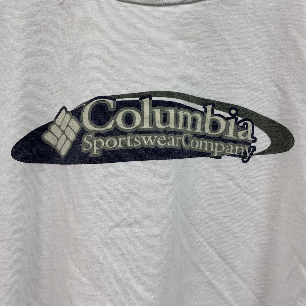 90s　Columbia　コロンビア　半袖プリントTシャツ　ヴィンテージ　白　ホワイト　XLサイズ