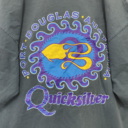 ～00s　Quick silver　クイックシルバー　半袖プリントTシャツ　ヴィンテージ　青　ブルー　Mサイズ