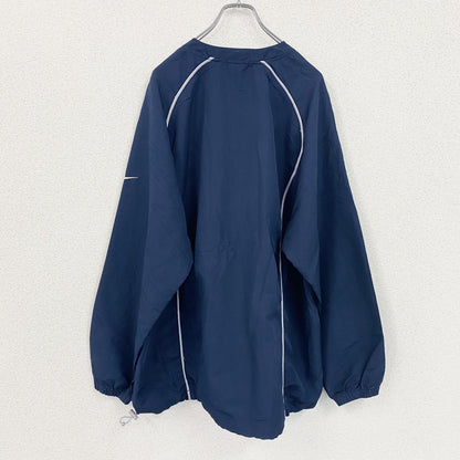 NIKE　ナイキ　プルオーバージャケット　ハーフジップ　ワンポイント　紺　ネイビー　XLサイズ