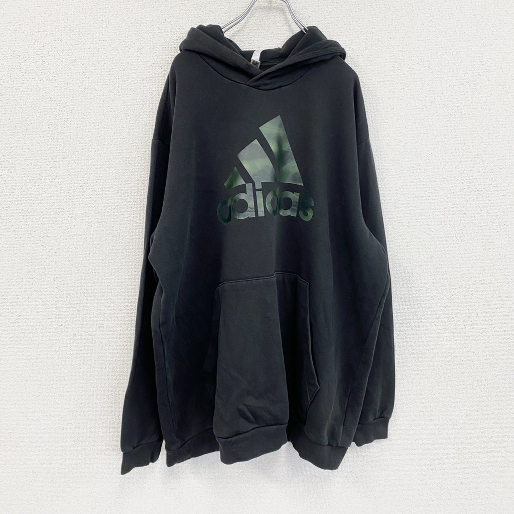 adidas　アディダス　スウェットパーカー/フーディー　パフォーマンスロゴ　黒　ブラック　2XLサイズ