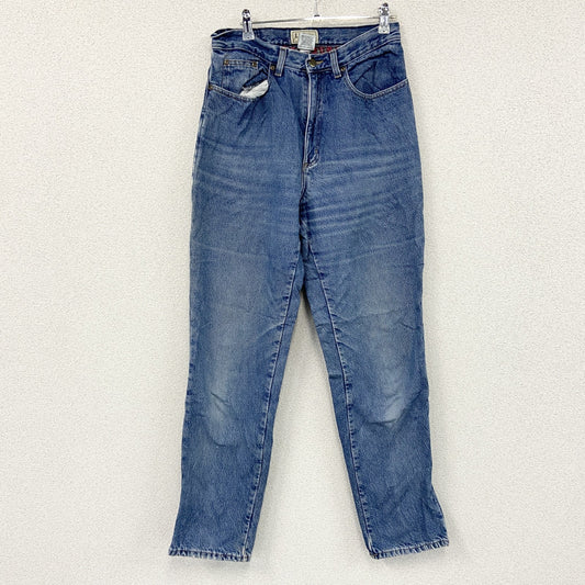 ～00s　L.L.Bean　エルエルビーン　デニムパンツ/ジーンズ　ジップフライ　ネル生地ライナー　革パッチ　インディゴ　10サイズ