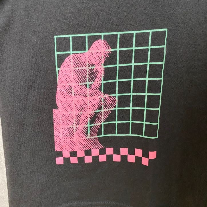 古着 used　Brooklyn Cloth　ブルックリンクロス　半袖プリントTシャツ　ブラック　黒　レトロ　オーバーサイズ