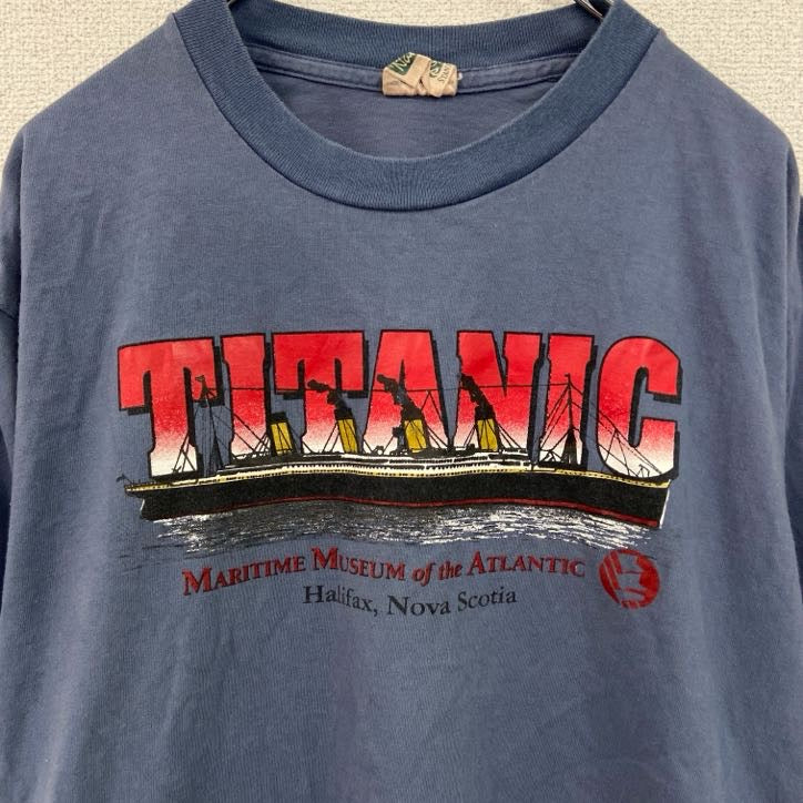 90s　TITANIC　タイタニック　半袖プリントTシャツ　ヴィンテージ　シングルステッチ　青　ブルー　Mサイズ