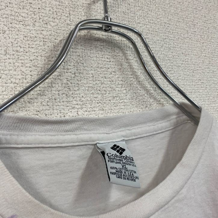 90s　Columbia　コロンビア　半袖プリントTシャツ　ヴィンテージ　白　ホワイト　XLサイズ