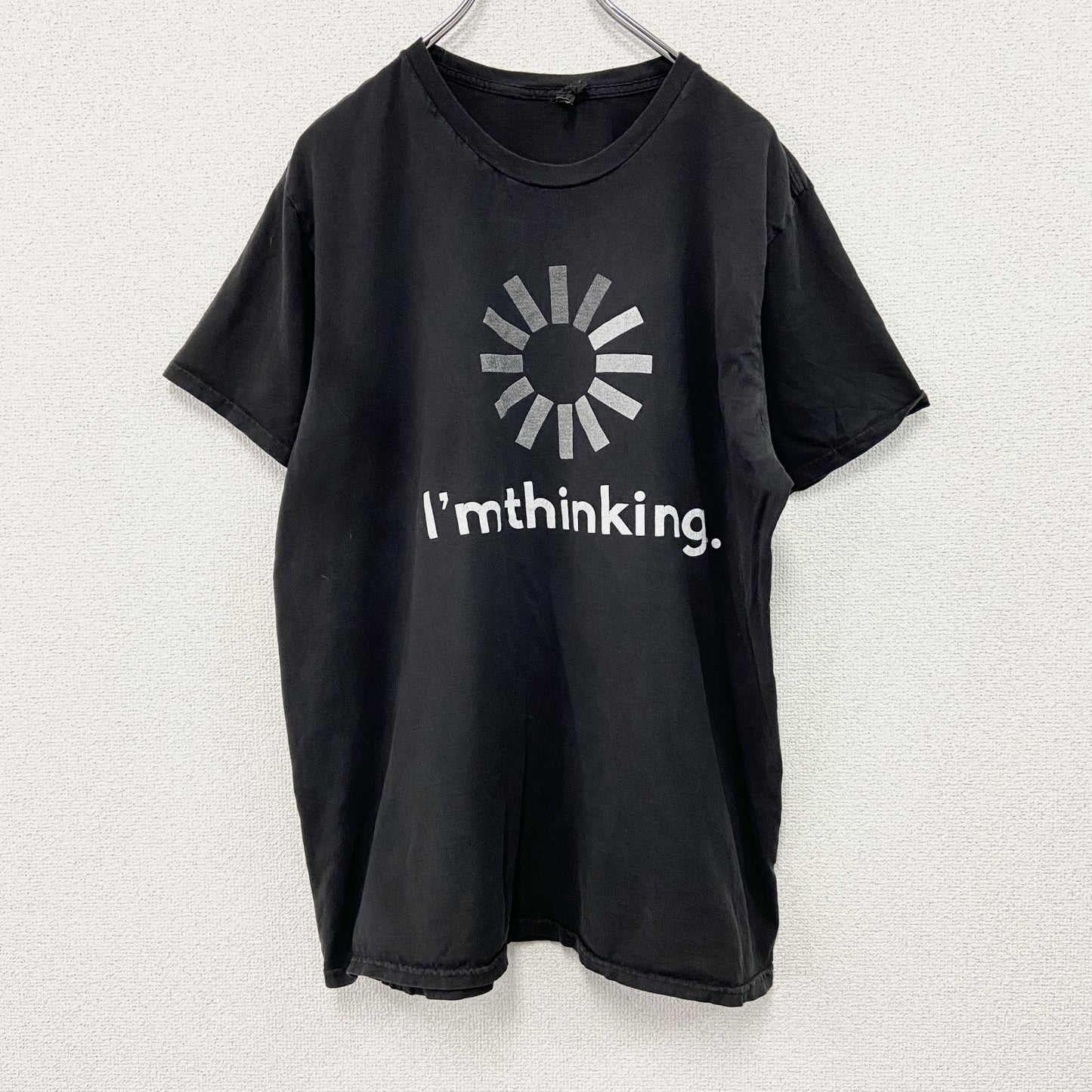 Hanes　ヘインズ　半袖プリントTシャツ　プログレスインジケーター　黒　ブラック　Mサイズ