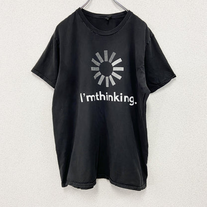 Hanes　ヘインズ　半袖プリントTシャツ　プログレスインジケーター　黒　ブラック　Mサイズ