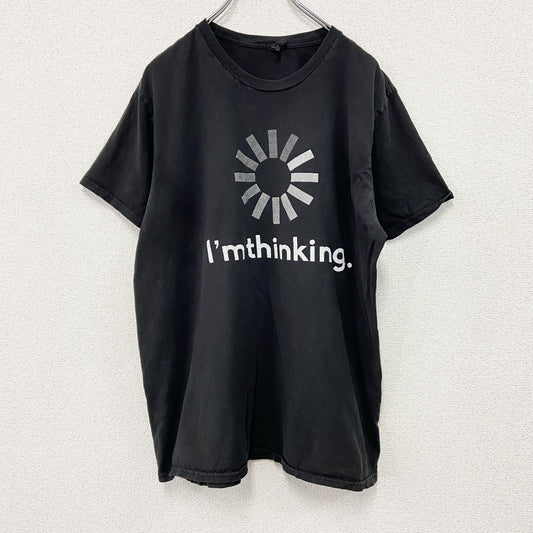 Hanes　ヘインズ　半袖プリントTシャツ　プログレスインジケーター　黒　ブラック　Mサイズ