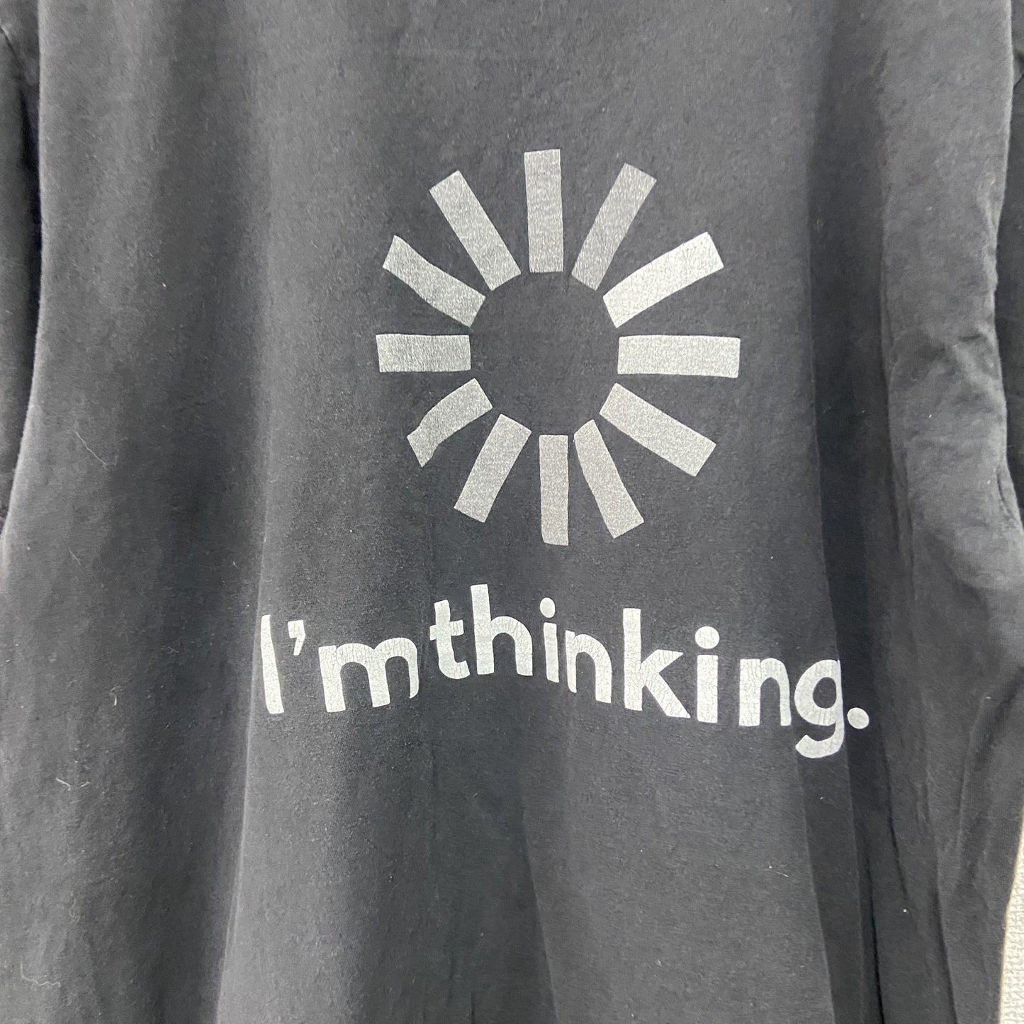 Hanes　ヘインズ　半袖プリントTシャツ　プログレスインジケーター　黒　ブラック　Mサイズ