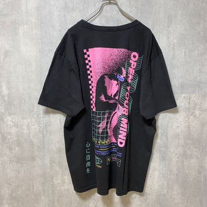 古着 used　Brooklyn Cloth　ブルックリンクロス　半袖プリントTシャツ　ブラック　黒　レトロ　オーバーサイズ