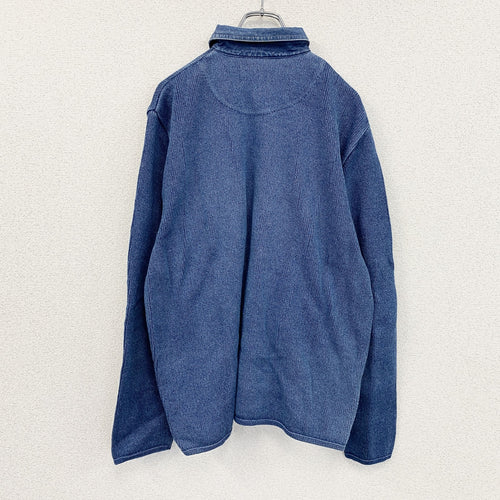 90s　BLUE WILL’S　ブルーウィリーズ　コットンニットシャツ　ヴィンテージ　インディゴ　ブルー　Mサイズ　
