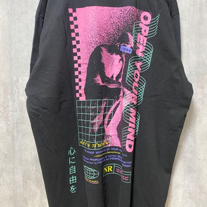 古着 used　Brooklyn Cloth　ブルックリンクロス　半袖プリントTシャツ　ブラック　黒　レトロ　オーバーサイズ