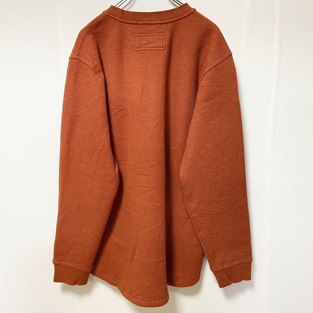 古着 used　L.L.Bean　エルエルビーン　長袖サーマルスウェット　トレーナー　裏地ボアフリース　オレンジ　Lサイズ
