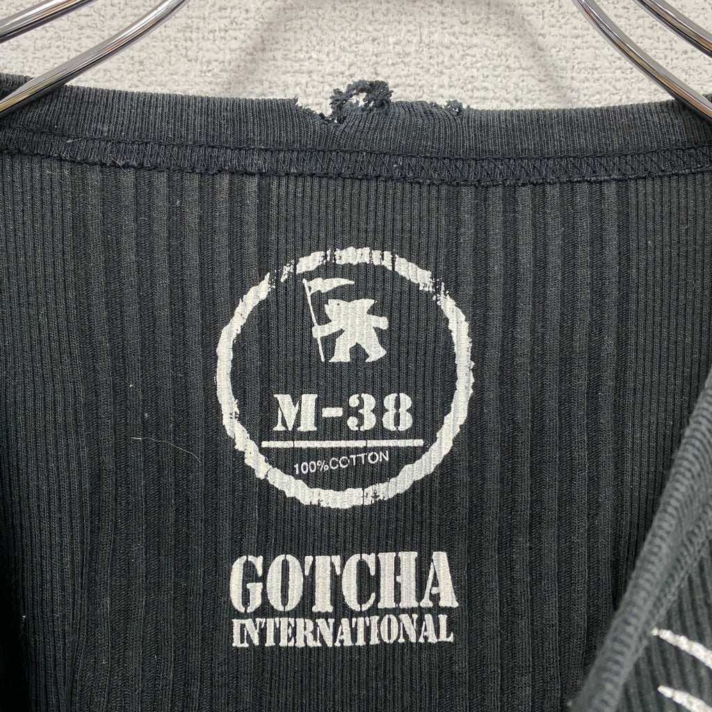 GOTCHA　ガッチャ　長袖プリントTシャツ/ロンT　黒　ブラック　Mサイズ