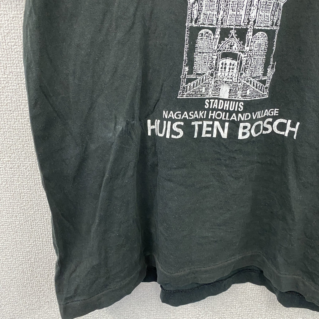 HUISTENBOSCH　ハウステンボス　半袖プリントTシャツ　シングルステッチ　黒　ブラック　Lサイズ