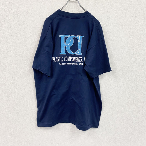 80s　SCREEN STARS　半袖プリントTシャツ　ヴィンテージ　シングルステッチ　紺　ネイビー　XXLサイズ