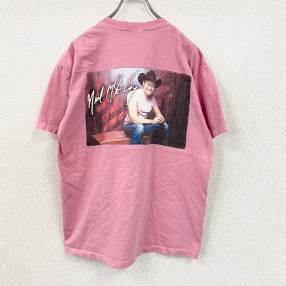 90s　Neal McCoy　ニールマッコイ　半袖フォトプリントTシャツ　ヴィンテージ　ピンク　Mサイズ