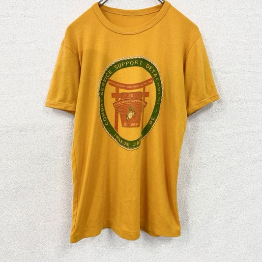 70s～　USMC　CSS　岩国　IWAKUNI　半袖染込みプリントTシャツ　ヴィンテージ　イエロー