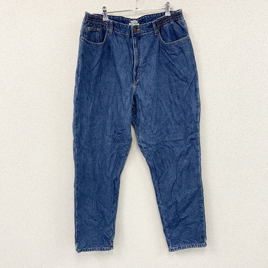 ～00s　L.L.Bean　エルエルビーン　デニムパンツ/ジーンズ　ジップフライ　ネル生地ライナー　インディゴ　18Wサイズ