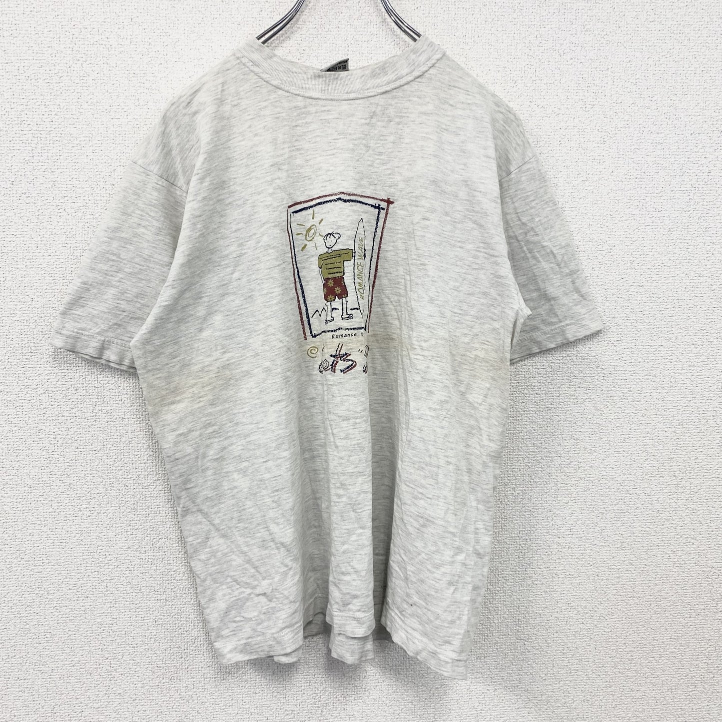 ～00s　ROMANCE　半袖プリントTシャツ　ユーロヴィンテージ　灰色　霜降りグレー　Lサイズ
