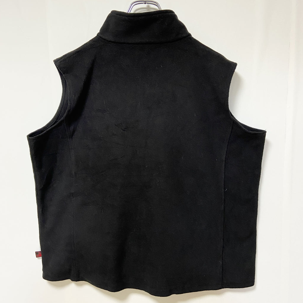 古着 used　WOOLRICH　ウールリッチ　フルジップフリーステックベスト　ハイネック　シンプル　ノームコア　黒　XLサイズ