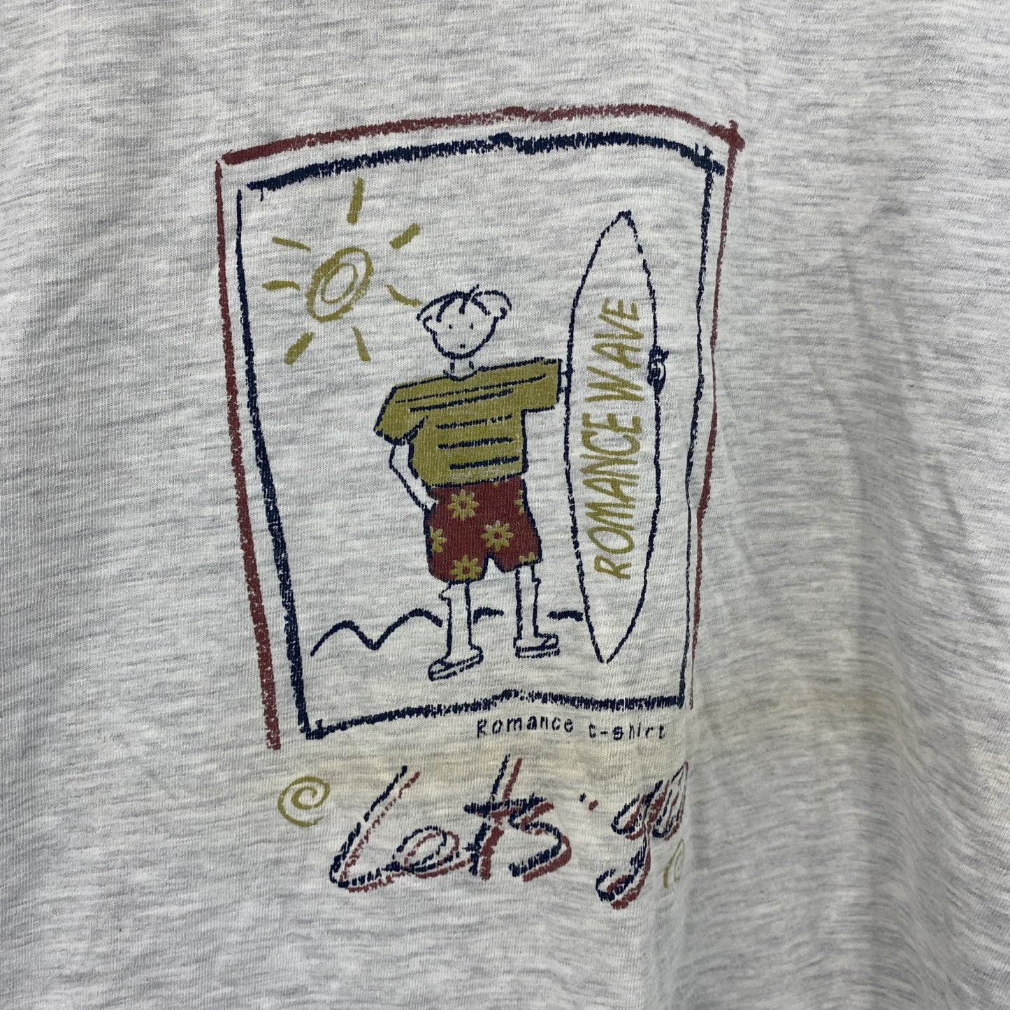 ～00s　ROMANCE　半袖プリントTシャツ　ユーロヴィンテージ　灰色　霜降りグレー　Lサイズ