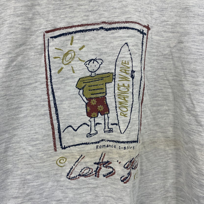 ～00s　ROMANCE　半袖プリントTシャツ　ユーロヴィンテージ　灰色　霜降りグレー　Lサイズ