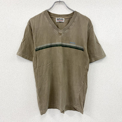 bitch skateboards　ビッチスケートボード　半袖Tシャツ　Vネック　茶色　ブラウン　Lサイズ