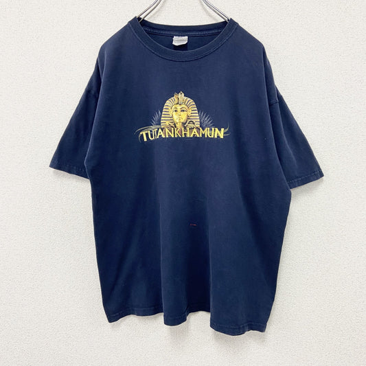 GILDAN　ギルダン　半袖プリントTシャツ　TUTANKHAMUN　ツタンカーメン　紺　ネイビー　XLサイズ