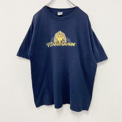 GILDAN　ギルダン　半袖プリントTシャツ　TUTANKHAMUN　ツタンカーメン　紺　ネイビー　XLサイズ