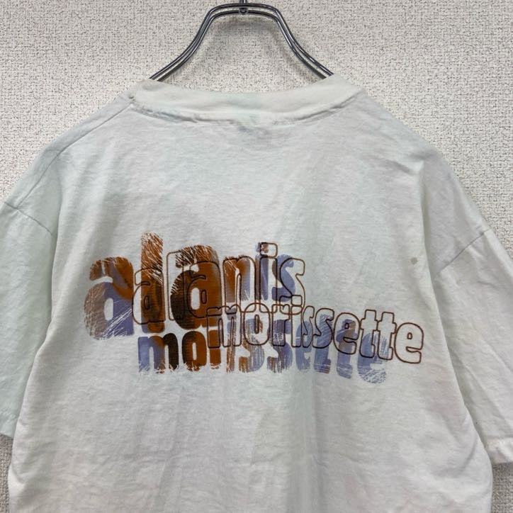90s　Hanes　ヘインズ　アラニスモリセット　半袖Tシャツ　ヴィンテージ　白　ホワイト　Lサイズ