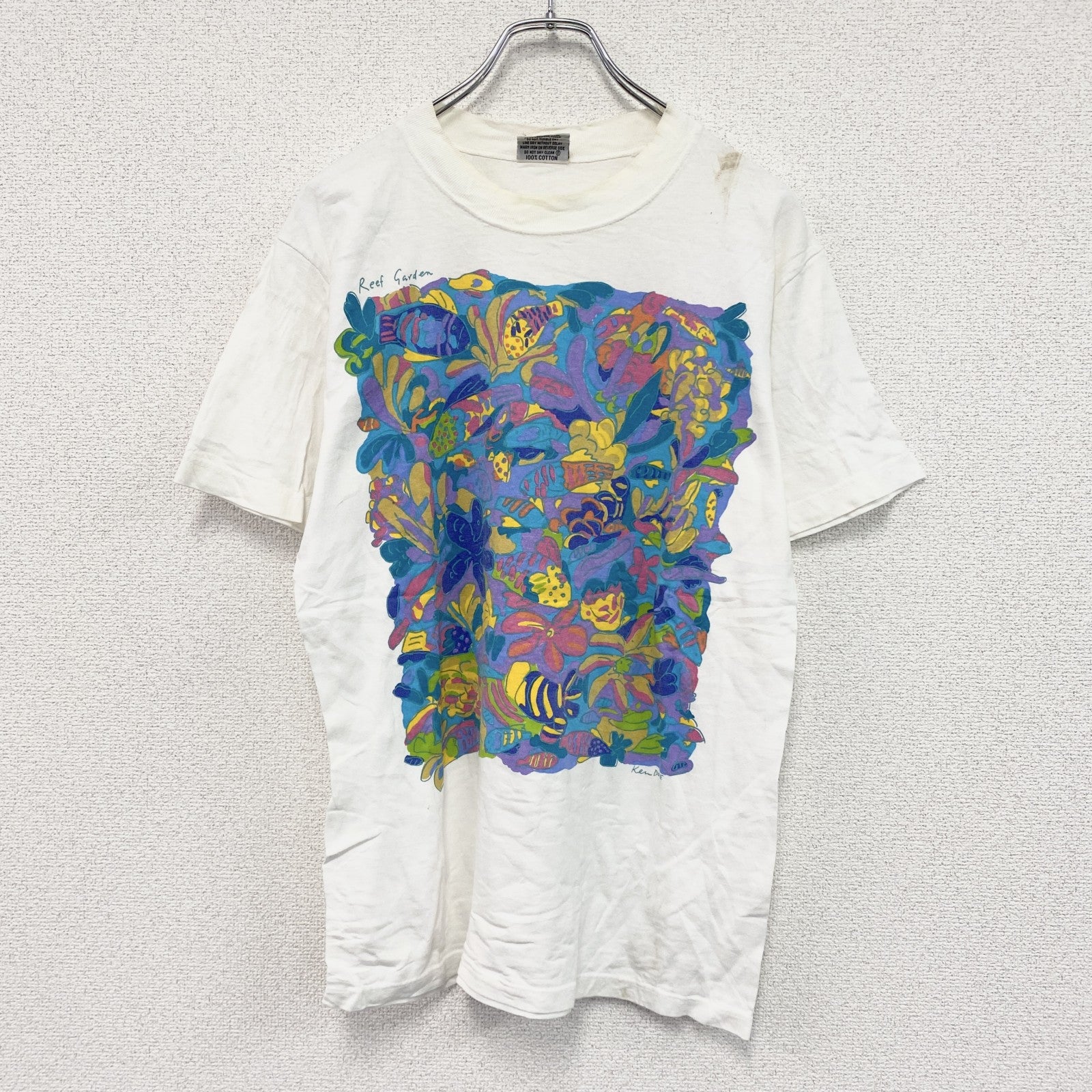 Ken Done　ケーンドーン　半袖プリントTシャツ　白　ホワイト　Sサイズ