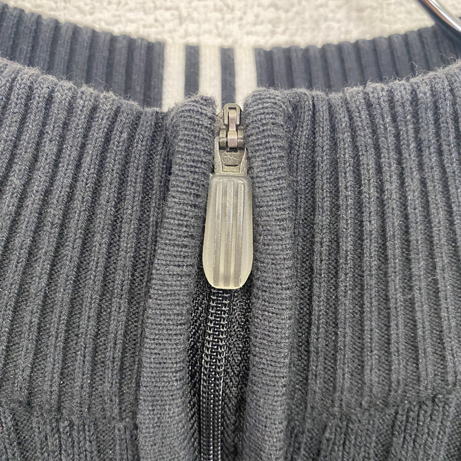 00s　adidas　アディダス　コットンニットセーター　ヴィンテージ　ハーフジップ　黒　ブラック　Lサイズ