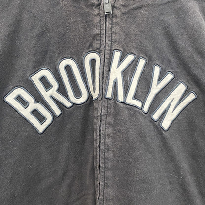 adidas　アディダス　NBA　BROOKLYN　ブルックリンネッツ　スタジャン/スタジアムジャケット　黒　ブラック