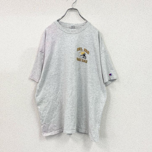 90s　champion　チャンピオン　Tシャツ　ヴィンテージ　シングルステッチ　グレー　2XLサイズ
