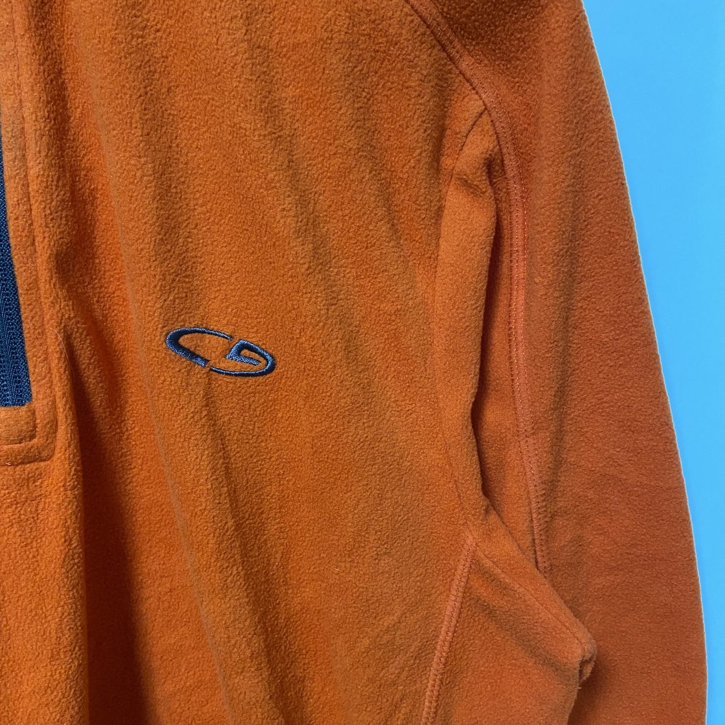 古着 used　C9 by Champion チャンピオン　長袖ハーフジップフリースジャケット　オレンジ　ロゴ刺　Sサイズ