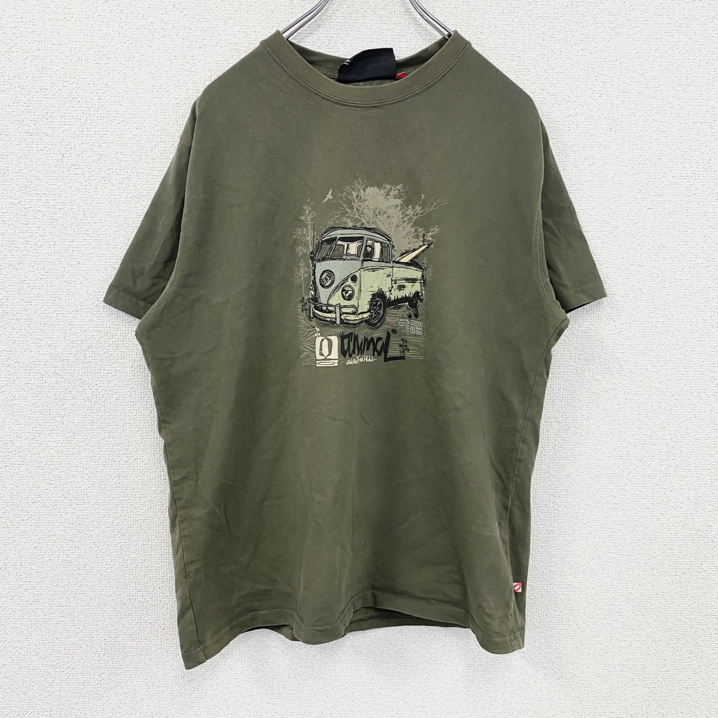 aniwal　VOLKSWAGEN　フォルクスワーゲン　ワーゲンバス　半袖Tシャツ　茶色　ブラウン　Lサイズ