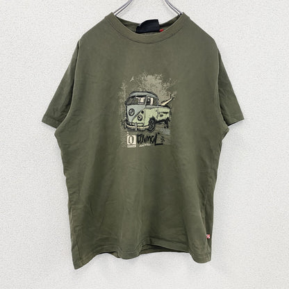 aniwal　VOLKSWAGEN　フォルクスワーゲン　ワーゲンバス　半袖Tシャツ　茶色　ブラウン　Lサイズ