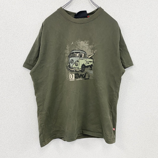 aniwal　VOLKSWAGEN　フォルクスワーゲン　ワーゲンバス　半袖Tシャツ　茶色　ブラウン　Lサイズ