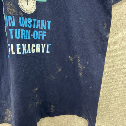 ～90s　SCREEN STARS　半袖プリントTシャツ　FLEXACRYL　ヴィンテージ　紺　ネイビー　Lサイズ　