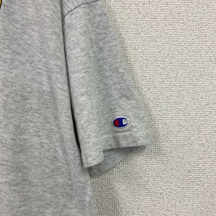 90s　champion　チャンピオン　Tシャツ　ヴィンテージ　シングルステッチ　グレー　2XLサイズ