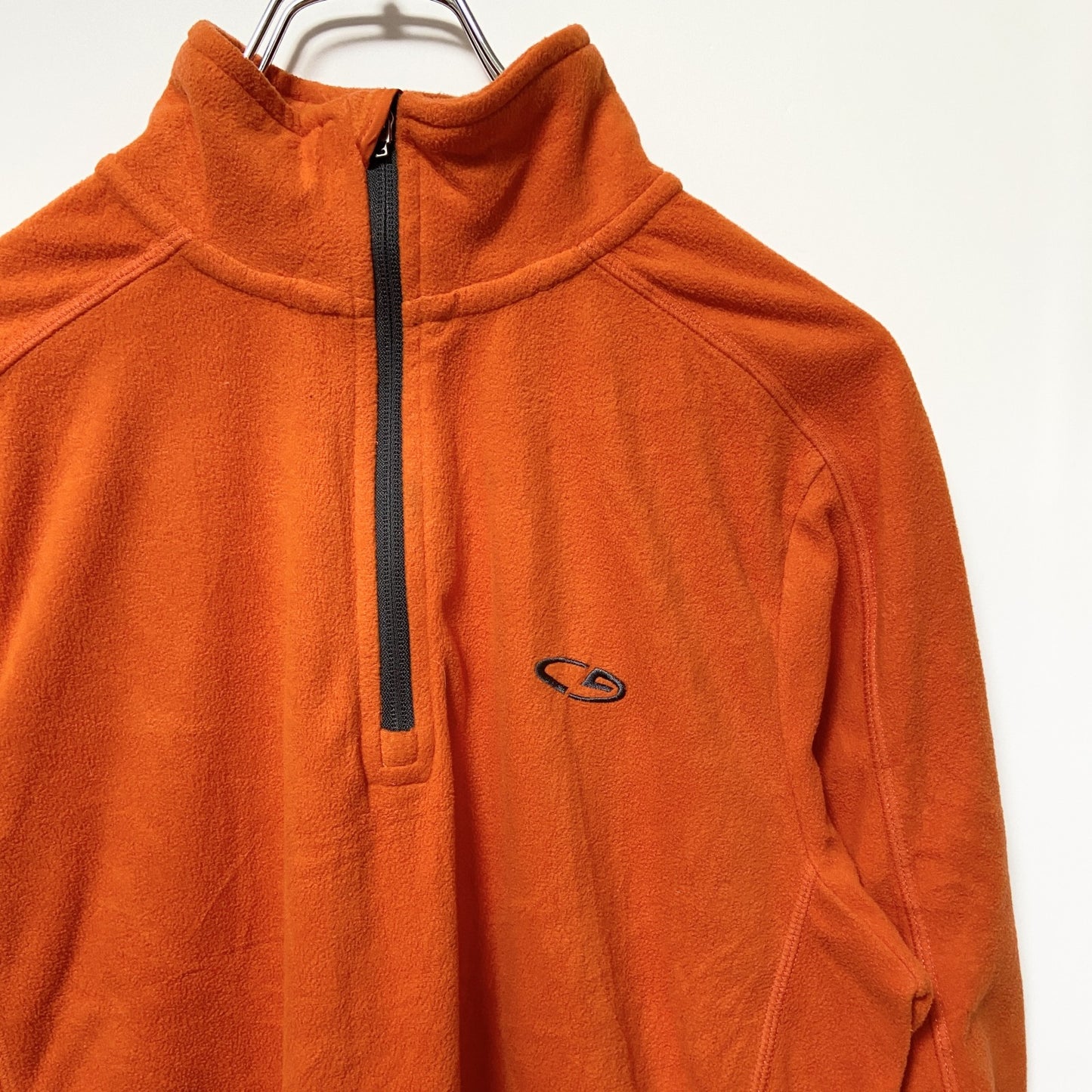 古着 used　C9 by Champion チャンピオン　長袖ハーフジップフリースジャケット　オレンジ　ロゴ刺　Sサイズ