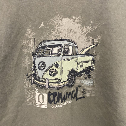 aniwal　VOLKSWAGEN　フォルクスワーゲン　ワーゲンバス　半袖Tシャツ　茶色　ブラウン　Lサイズ