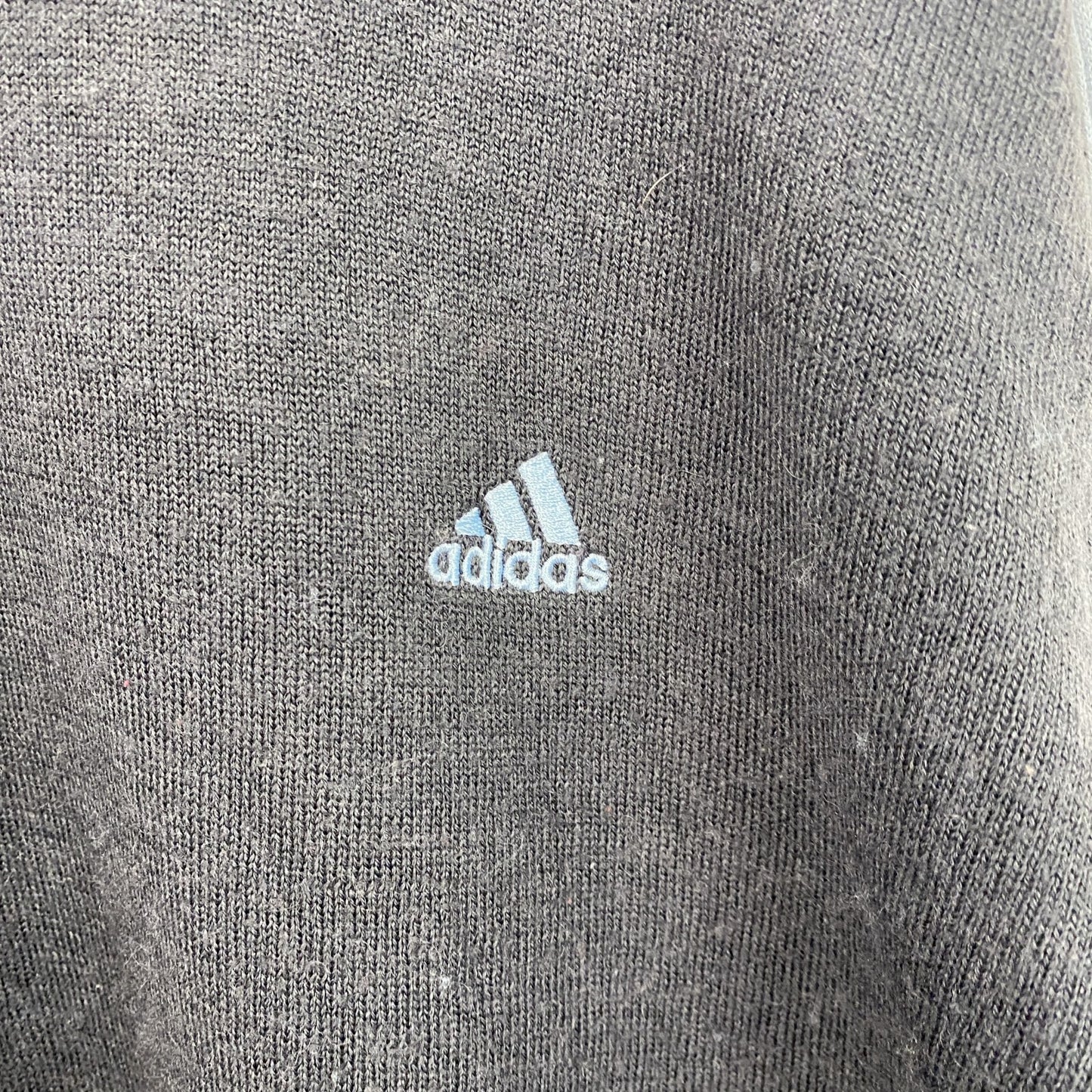 adidas　アディダス　アクリル混コットンニットセーター　ハーフジップ　黒　ブラック　4XLサイズ