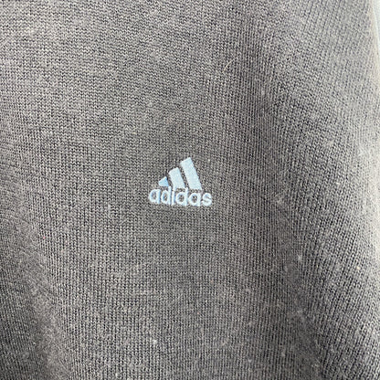 adidas　アディダス　アクリル混コットンニットセーター　ハーフジップ　黒　ブラック　4XLサイズ